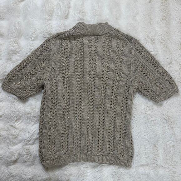 Gap Pointelle Mockneck Sweater in Gold and Brown - Picture 5 of 6